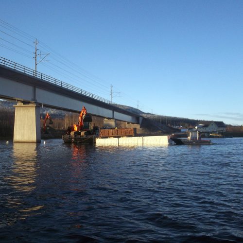 Utläggning av erosionsskydd