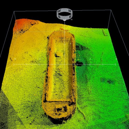 Punktmoln sjunken pråm