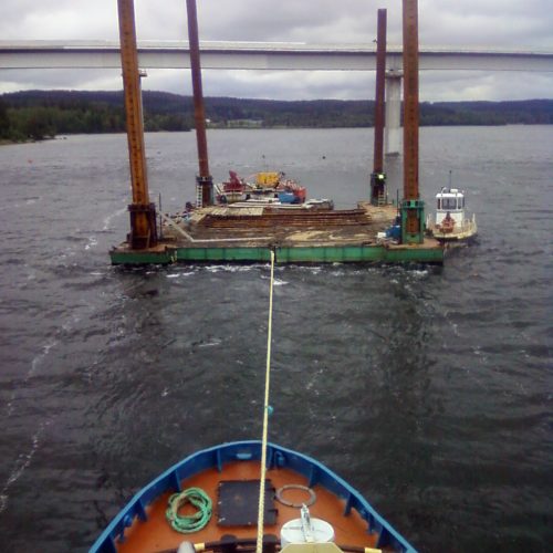 Bogsering stödbenspråm